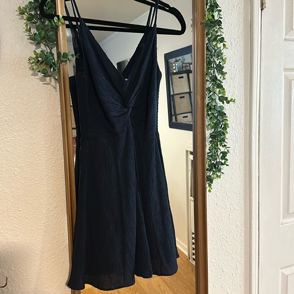 Abercrombie Navy Crinkle Mini Dress